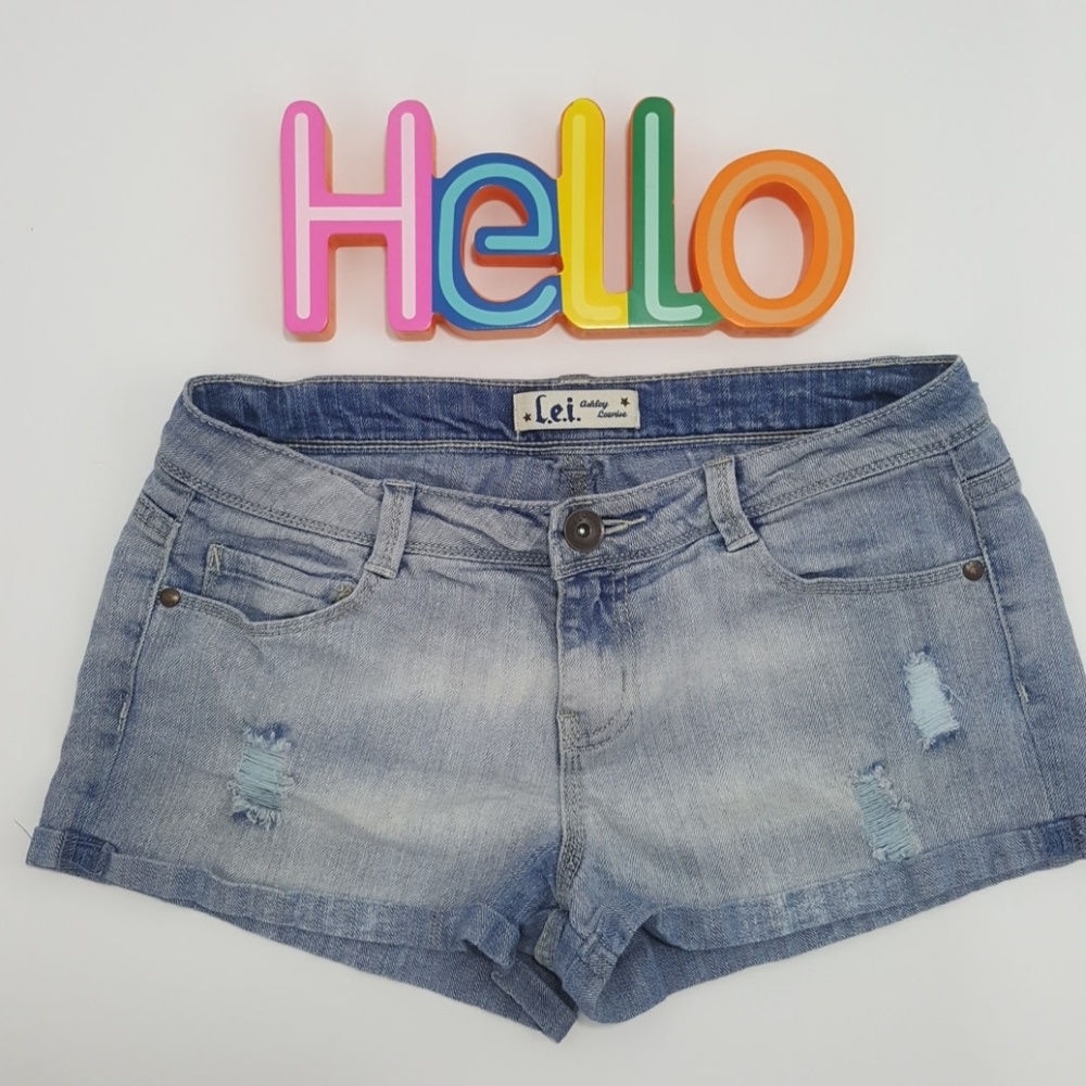 Lei Destroyed Junior Girls Jean Shorts